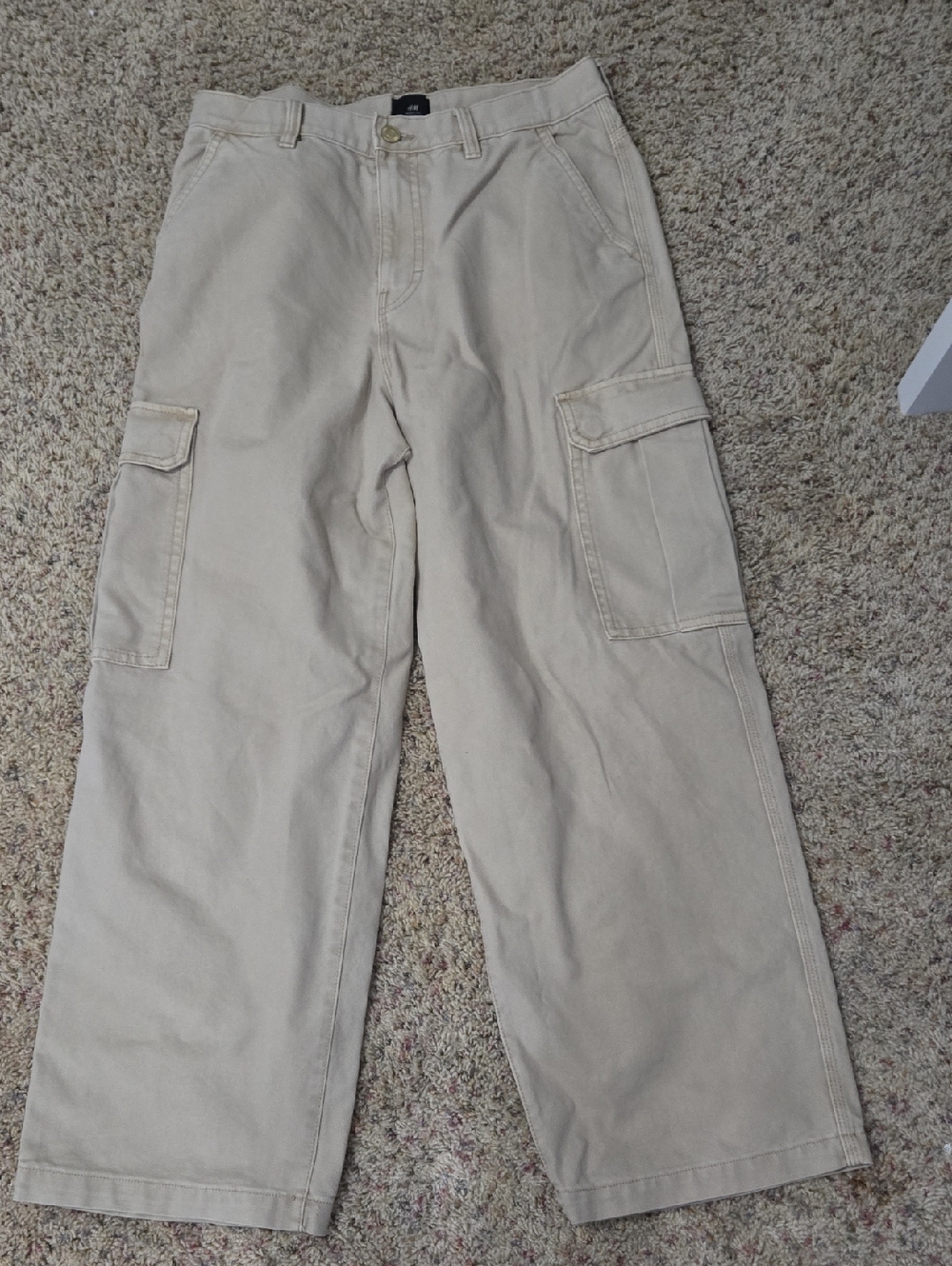 H&M Tan Cargo Pants with Side Pockets